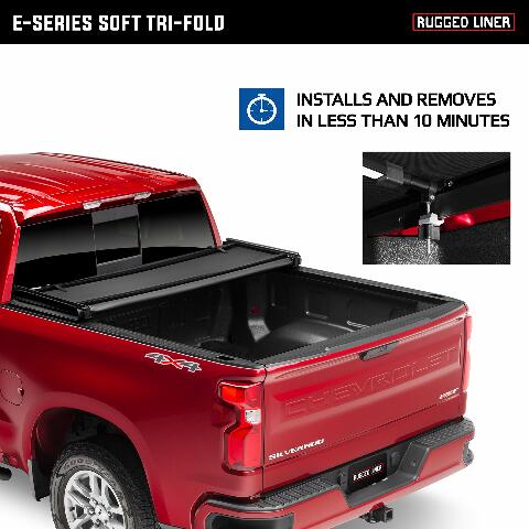 Rugged Liner E-Series Soft Folding Truck Bed Tonneau Cover | E3-C6719 | Compatible with - Chevy/GMC Silverado/Sierra 6' 7" Bed (79.4") 2022