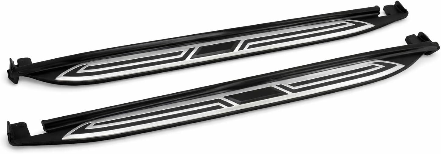 FENZA Running Boards Compatible with Mazda CX-3 2015–2022 – Black Side Steps with Silver Trim