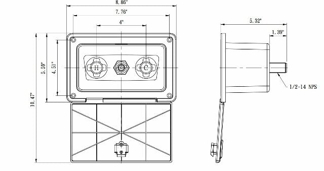 Dura Faucet DF-SA185-WT RV Exterior Spray Box with Hot/Cold Quick Connect Faucet (White)