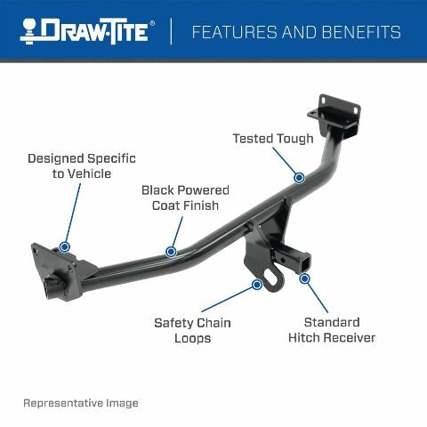Draw-Tite 36660 Class 2 Trailer Hitch, 1-1/4 Inch Square Receiver, Compatible with Ford EcoSport. 2018-2022