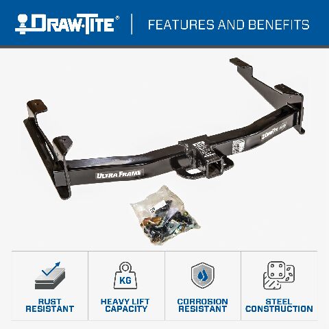 Draw-Tite 41944 Ultra Frame Class 5 Trailer Hitch, 2 Inch Square Receiver, Black, Compatible with Chevrolet Silverado : GMC Sierra