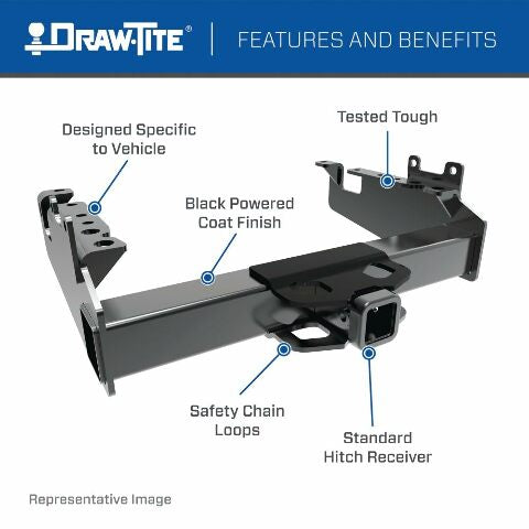 Draw-Tite 45519 Titan Class 5 Trailer Hitch, 2-1/2 Inch Square Receiver, Compatible with Chevrolet Silverado and GMC Sierra (Please Verify Vehicle Application)