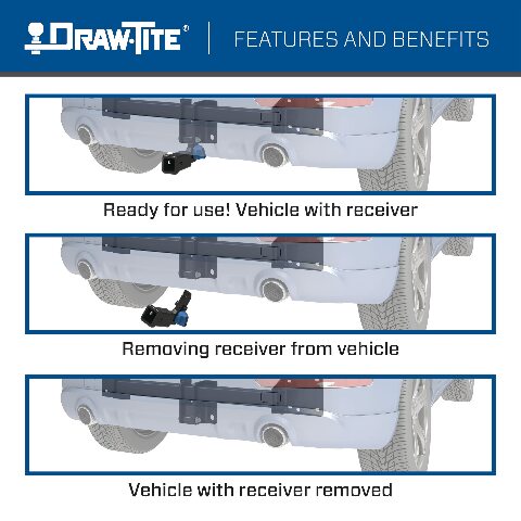 Draw-Tite Hidden Hitch 76903, Completely Hidden Trailer Hitch, 2 in. Removable Receiver, Black, Compatible with – BMW X5 2018