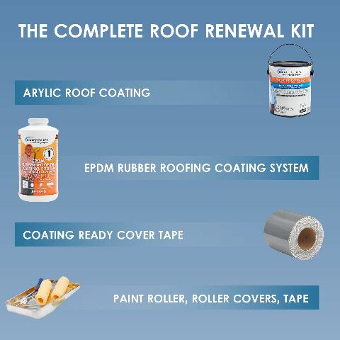 Dicor RP-RRK-30 RV Roof Renew Kit - EPDM Rubber Roof Coating System