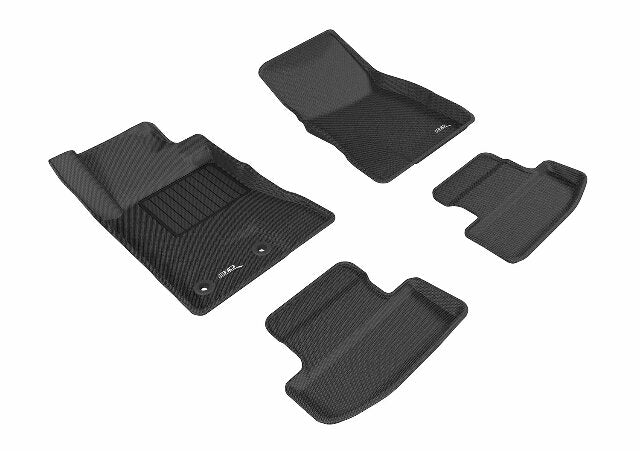 3D MAXpider Custom Compatible with Kagu Floor Mat (2 Eyelets, Black) Compatible with Ford Mustang - Full Set 2015-2025