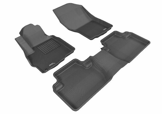 3D MAXpider Custom Compatible with Kagu Floor Mat (Black) Compatible with Mitsubishi Outlander - Full Set 2011-2020