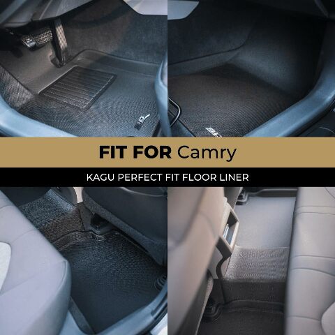 3D MAXpider Custom Compatible with Kagu Floor Mat (Black) Compatible with Toyota Camry - Full Set 2018-2024