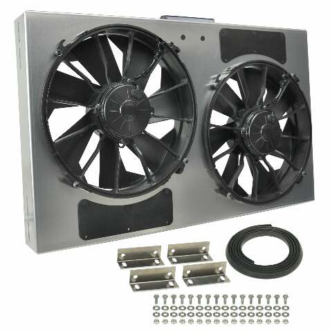 PWM DUAL RAD FAN/ALUMINUM SHROUD ASSEMBLY