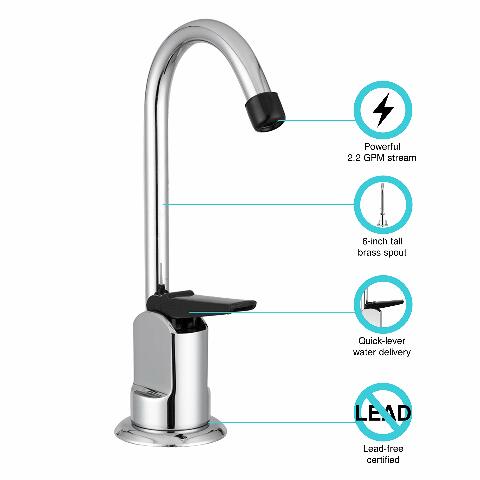 Dura Faucet DF-DF350-CP RV Drinking Faucet - 6-inch Tall (Chrome)