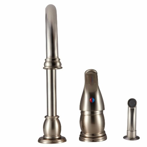 Dura Faucet DF-NMK301-SN RV Gooseneck Kitchen Sink Faucet with Matching Side Sprayer (Brushed Satin Nickel)