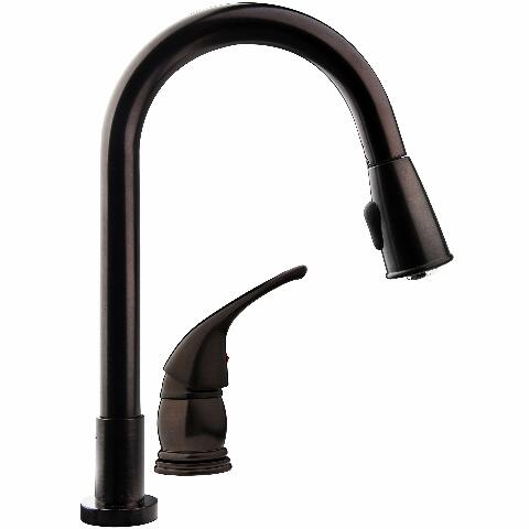 Dura Faucet DF-NMK503-VB RV Pull-Down Kitchen Sink Faucet with Side Lever (Venetian Bronze)