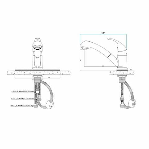 Dura Faucet DF-NMK852-SN RV Pull-Out Swivel Single Handle Kitchen Sink Faucet - One-Hole (Brushed Satin Nickel)