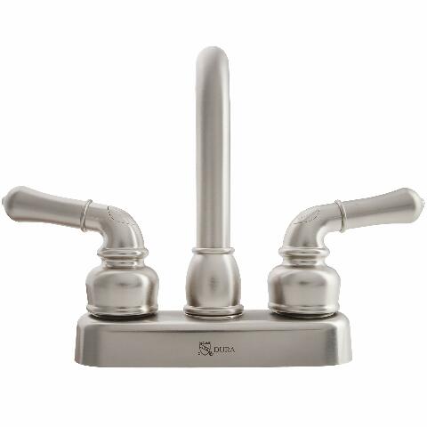 Dura Faucet (DF-PB150C-SN RV Swivel Bar Faucet with Classical Levers - 6-inch Spout (Brushed Satin Nickel)