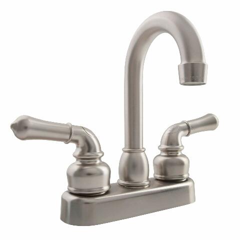 Dura Faucet (DF-PB150C-SN RV Swivel Bar Faucet with Classical Levers - 6-inch Spout (Brushed Satin Nickel)