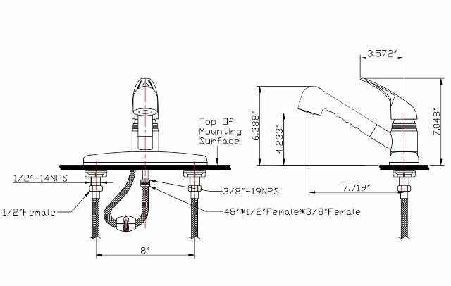 Dura Faucet DF-PK100-ORB Non-Metallic Pull-Out RV Kitchen Sink Faucet - Single Handle (Oil Rubbed Bronze)