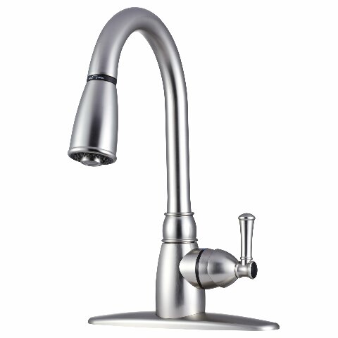 Dura Faucet DF-PK160-SN RV Non-Metallic Pull-Down Kitchen Sink Faucet (Brushed Satin Nickel)