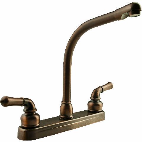 Dura Faucet DF-PK210C-ORB Hi-Rise RV Kitchen Sink Faucet with Classical Levers (Oil Rubbed Bronze)