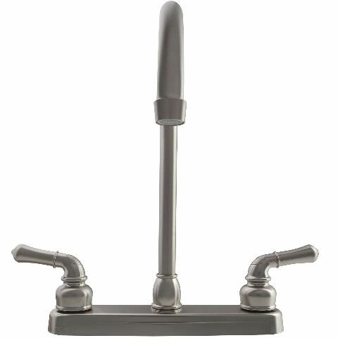 Dura Faucet DF-PK330HC-SN RV J-Spout Kitchen Sink Faucet (Brushed Satin Nickel)