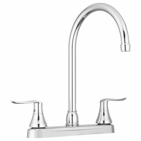 Dura Faucet DF-PK330HLH-CP RV Elegant J-Spout Swivel Kitchen Sink Faucet - Two Handle (Chrome)