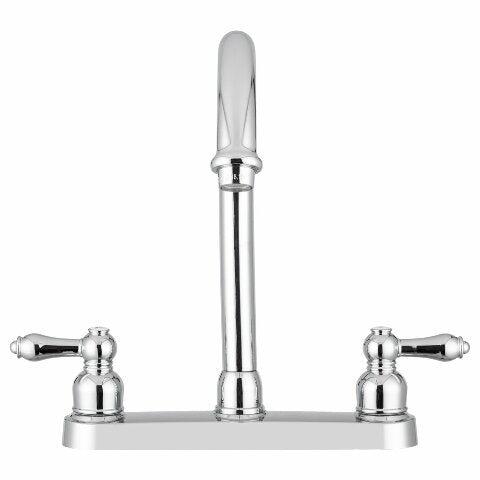 Dura Faucet DF-PK340L-CP RV Non-Metallic J-Spout Kitchen Sink Faucet (Chrome)