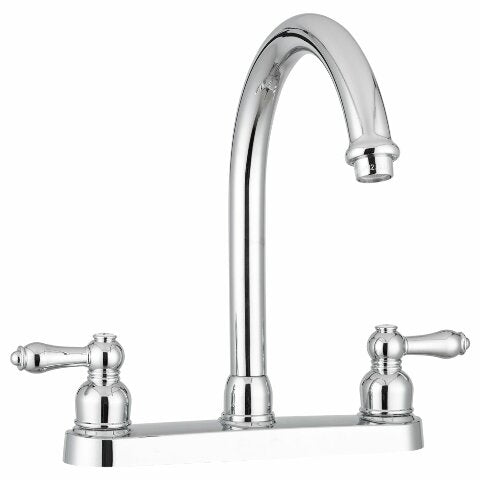 Dura Faucet DF-PK340L-CP RV Non-Metallic J-Spout Kitchen Sink Faucet (Chrome)