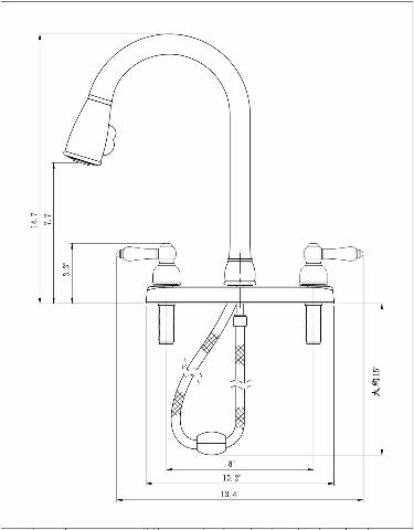 Dura Faucet DF-PK350L-CP Non-Metallic Dual Lever Pull-Down Rv Kitchen Faucet - Chrome Polished