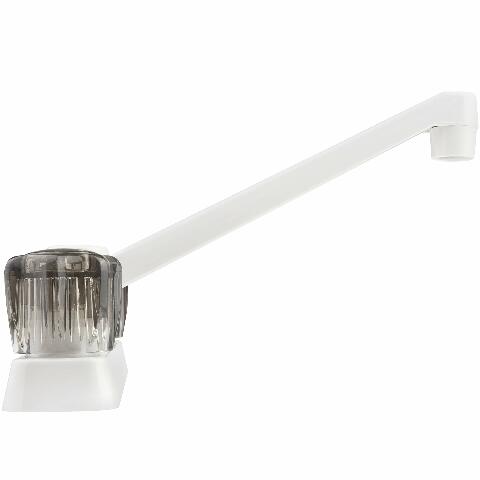 Dura Faucet (DF-PK600S-WT) RV Kitchen Sink Faucet with Smoked Acrylic Knobs (White)