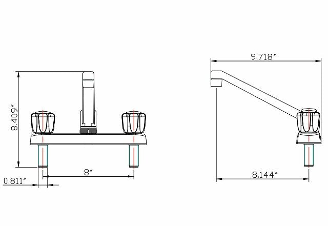 Dura Faucet (DF-PK600S-WT) RV Kitchen Sink Faucet with Smoked Acrylic Knobs (White)
