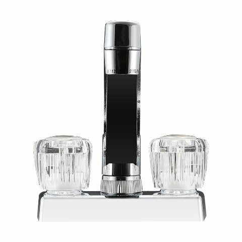 Dura Faucet DF-PK640A-CP RV Swivel Kitchen, Galley, or Bar Faucet with Crystal Acrylic Knobs (Chrome)