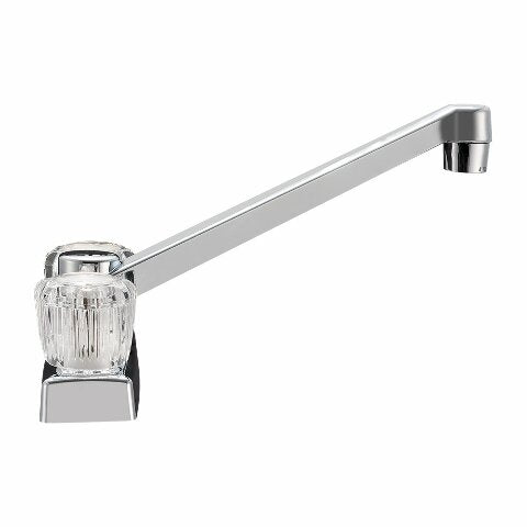 Dura Faucet DF-PK640A-CP RV Swivel Kitchen, Galley, or Bar Faucet with Crystal Acrylic Knobs (Chrome)