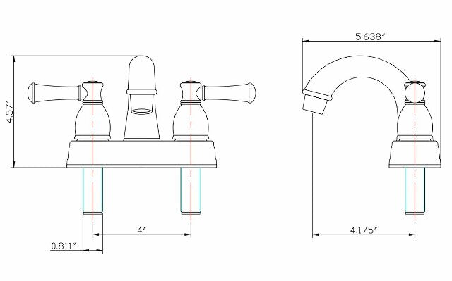 Dura Faucet DF-PL620L-CP RV Designer Two Handle Arc Spout Bathroom Faucet (Chrome)