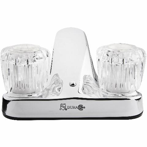 Dura Faucet DF-PL700A-CP RV Bathroom Sink Faucet with Clear Acrylic Knobs - 2-Handle (Chrome)