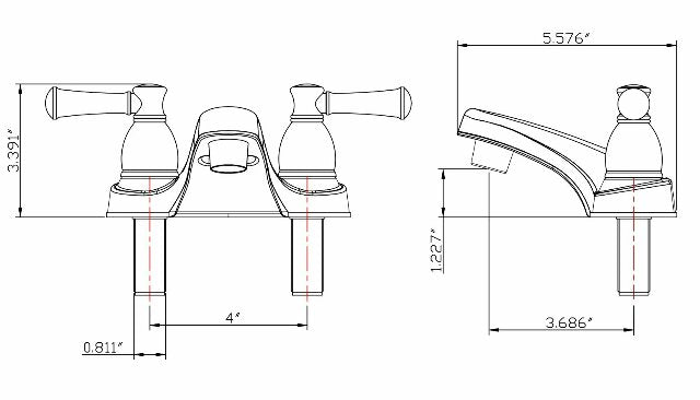 Dura Faucet DF-PL700L-SN RV Bathroom Faucet with Classical Hot and Cold Handles (Brushed Satin Nickel)