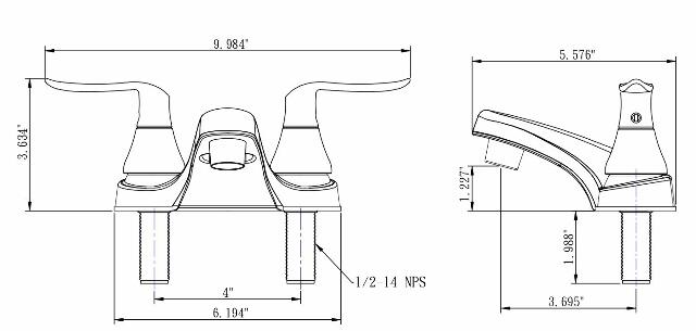 Dura Faucet DF-PL700LH-SN RV Bathroom Faucet with Winged Levers (Satin Nickel)