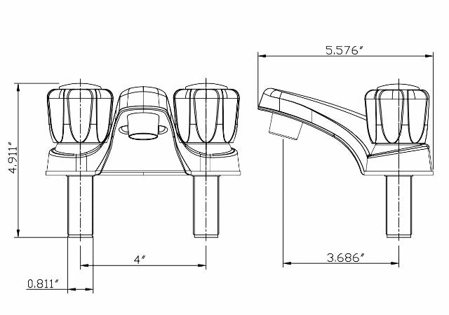 Dura Faucet DF-PL700S-WT RV Bathroom Faucet with Smoked Acrylic Knobs (White)
