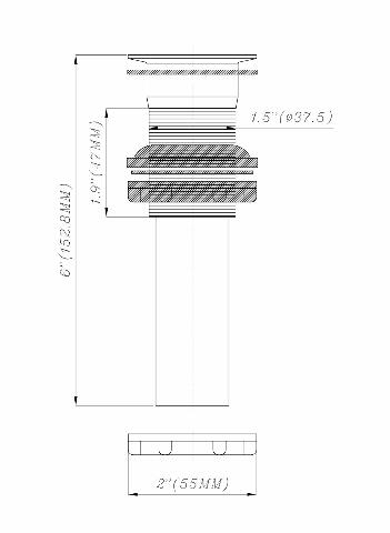 Dura Faucet Universal RV Bathroom Sink Pop-Up with No Overflow (Chrome Polished)
