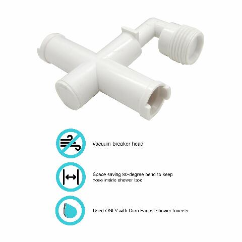 Dura Faucet DF-RK910-WT RV Exterior Shower Faucet Diverter Tee Replacement (White)