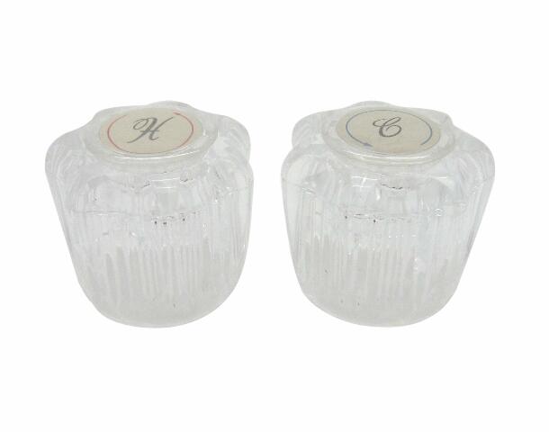 Dura Faucet DF-RKA RV Replacement Hot and Cold Crystal Acrylic Faucet Knobs Compatible with Faucet