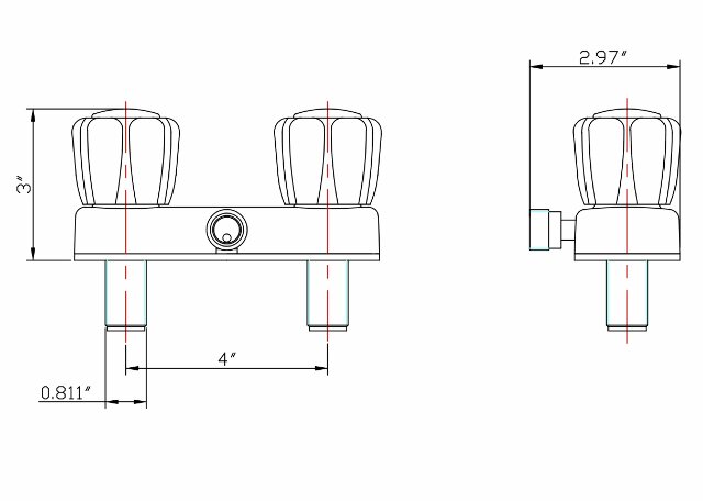Dura Faucet DF-SA100A-CP RV/Motorhome/Trailer Shower Faucet Valve Diverter with Crystal Acrylic Knobs (Chrome)