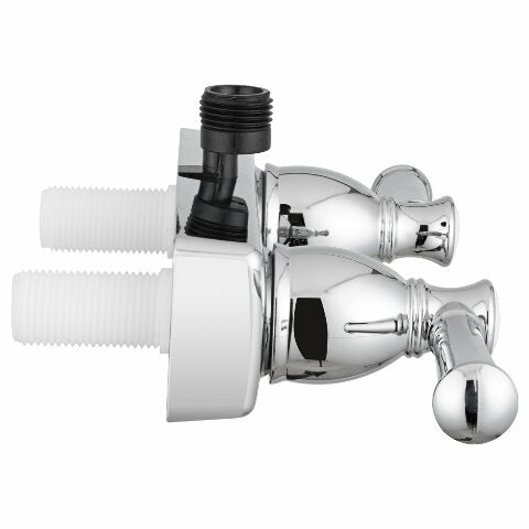 Dura Faucet DF-SA100L-CP RV Shower Faucet Valve Diverter with Hot/Cold Handles (Chrome)