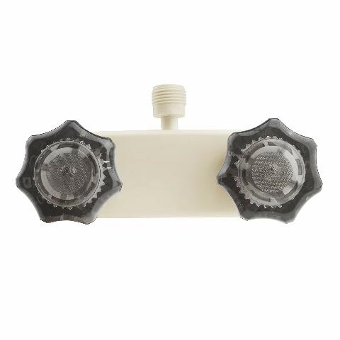 Dura Faucet DF-SA100S-BQ RV/Motorhome/Trailer Shower Faucet Valve Diverter with Smoked Acrylic Knobs (Bisque Parchment)