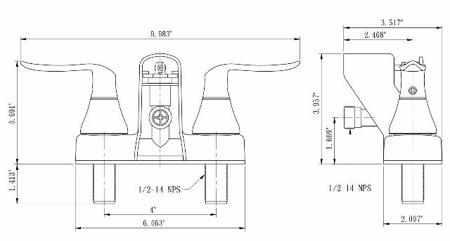 Dura Faucet DF-SA110LH-CP RV Tub & Shower Faucet Valve Diverter with Winged Levers (Chrome)