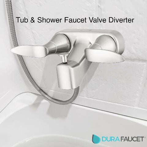Dura Faucet DF-SA110LH-SN RV Tub & Shower Faucet Valve Diverter with Winged Levers (Brushed Satin Nickel)