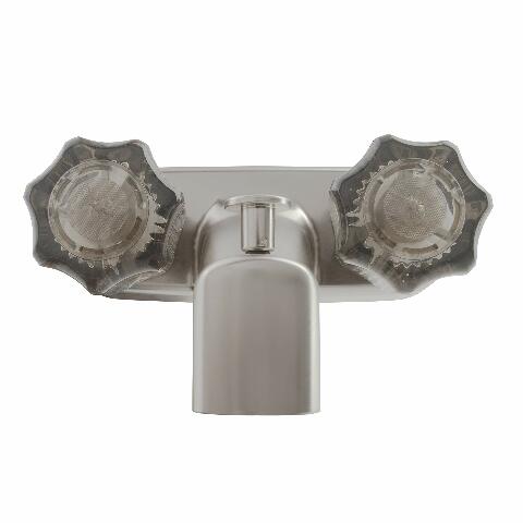 Dura Faucet DF-SA110S-SN RV Tub & Shower Faucet Valve Diverter with Smoked Acrylic Knobs (Brushed Satin Nickel)
