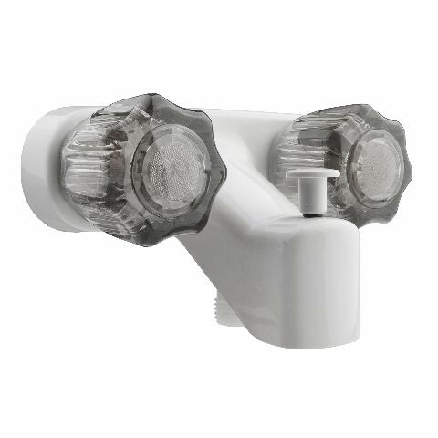 Dura Faucet DF-SA110S-WT RV Tub & Shower Faucet Valve Diverter with Smoked Acrylic Knobs (White)