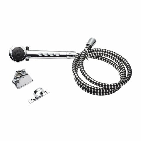 Dura Faucet DF-SA130-CP Economical RV Shower Head Hose Kit - Handheld Replacement Wand - Universal Water Saving Shower Head with Flow Control Trickle Switch (Chrome)