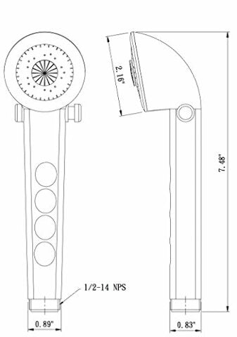 Dura Faucet DF-SA135-CP RV Economical Handheld Replacement Shower Head Wand Unit - Water Saving Flow Control Trickle Switch (Chrome)