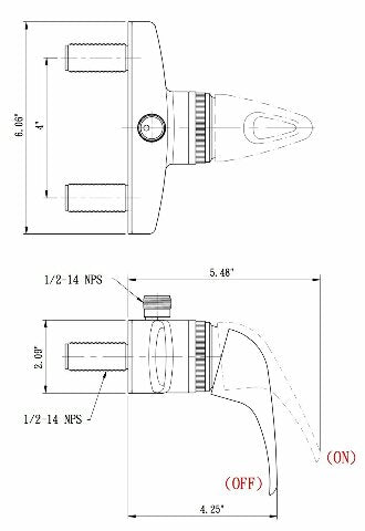Dura Faucet Single Lever RV Shower Faucet Valve Diverter - Compatible with Recreational Vehicle, Motor Home, Travel Trailer, Camper, Fifth (5th) Wheel, Towable (Brushed Satin Nickel)