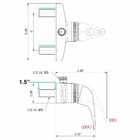 Dura Faucet DF-SA150-WT RV Shower Faucet Valve Diverter (White)