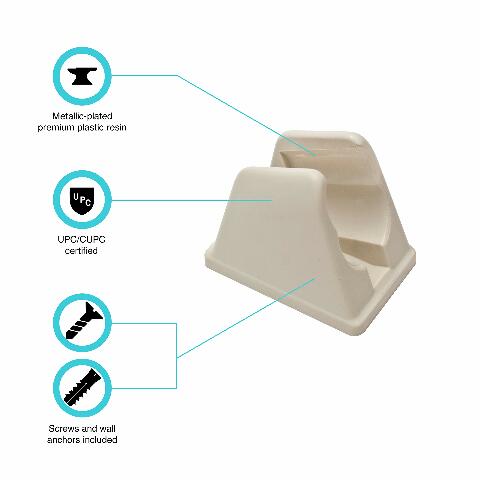 Dura Faucet DF-SA156-BQ RV Handheld Shower Wand Bracket Holder - Mounting Screws Included (Bisque Parchment)